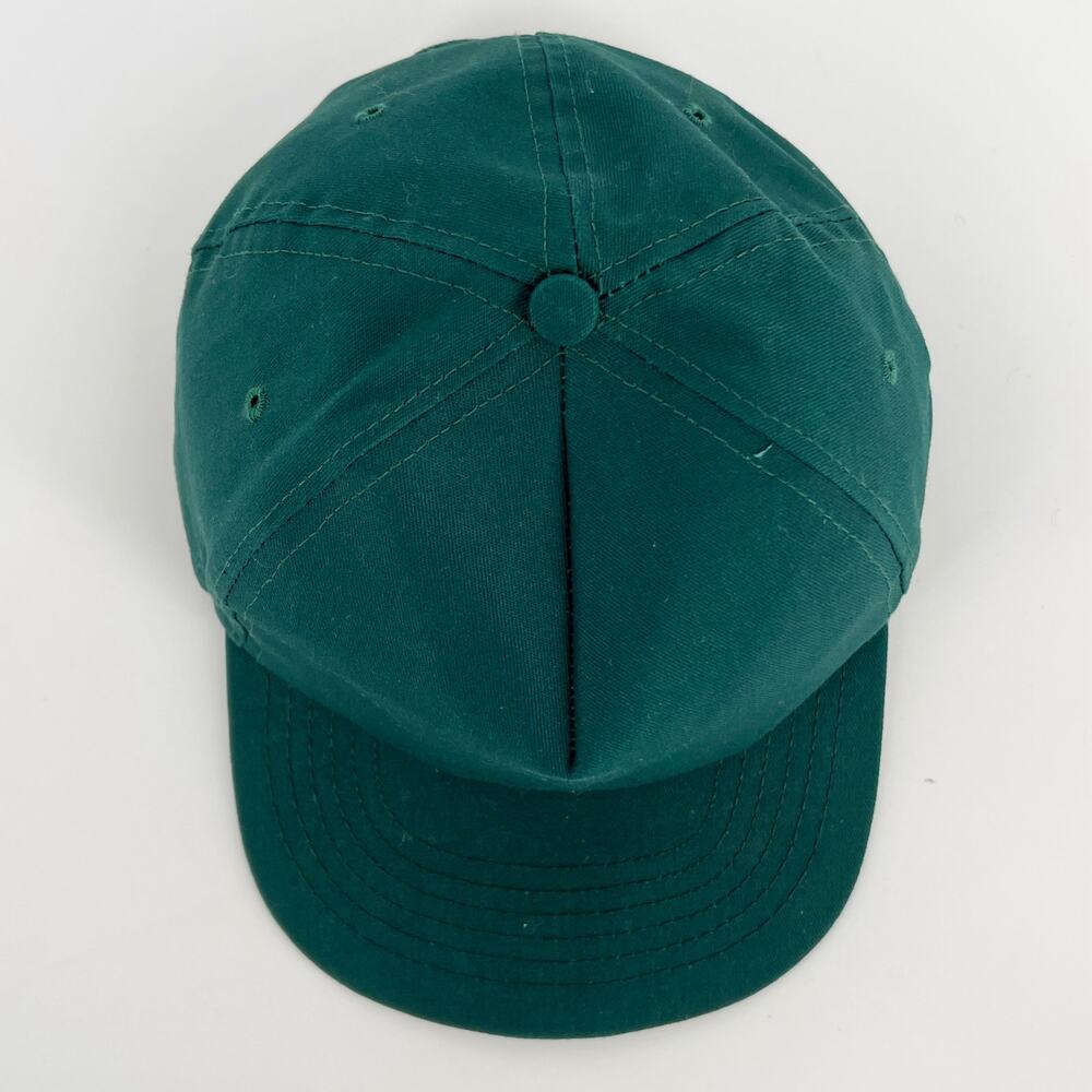 90s blank dark green snap back hat 1990s vintage - Picture 2 of 6